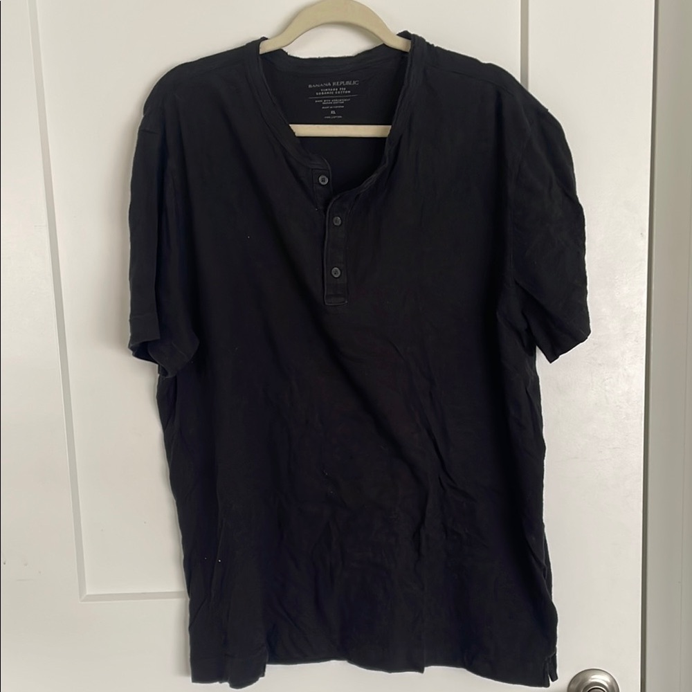 Banana Republic Black Henley Shirt